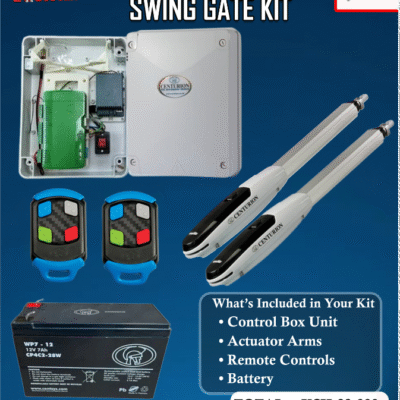 Complete Swing Gate Motor Kit – Automatic Gate Opener with Battery Backup & Remote Control
